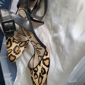 8m sam edelman cow hide heels